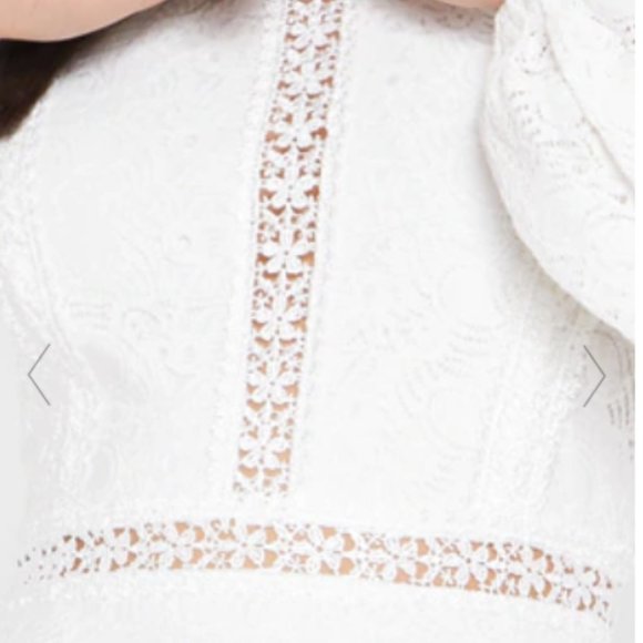 WHITE LACE LONG SLEEVE SKATER DRESS - Picture 4 of 6